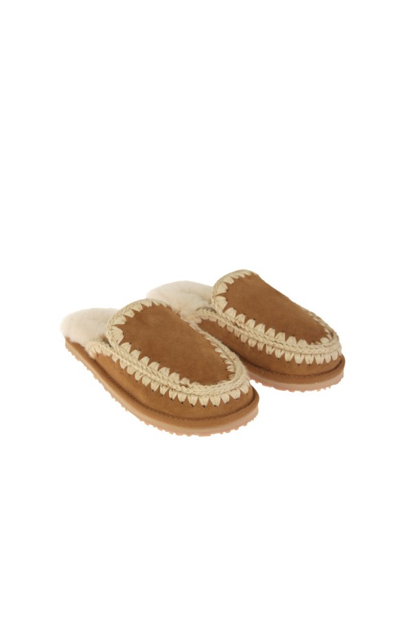 Pantofola Mou Slipper Full Eskimo Stitch Cognac