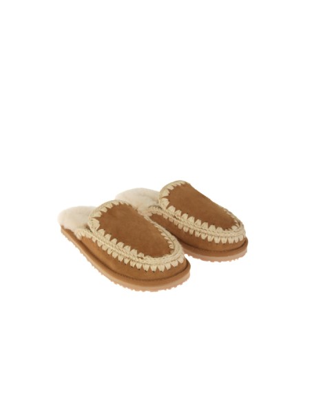 Pantofola Mou Slipper Full Eskimo Stitch Cognac