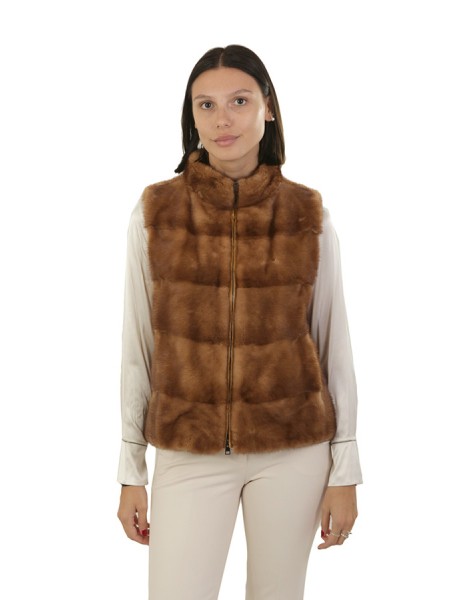 Gilet Olivia V in Visone Gold