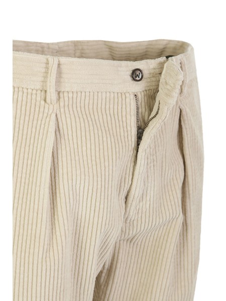 Pantalone Berwich Chiaia in Velluto Bianco Ottico