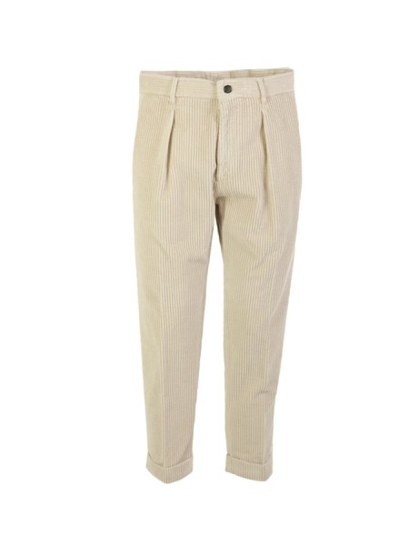 Pantalone Berwich Chiaia in Velluto Bianco Ottico