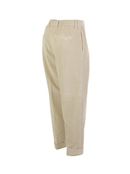 Pantalone Berwich Chiaia in Velluto Bianco Ottico