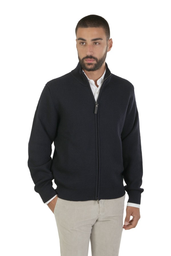 Maglia Canali Full Zip Blu