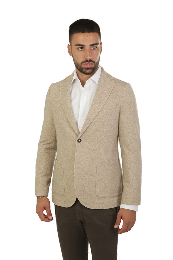 Giacca Circolo Monopetto Beige