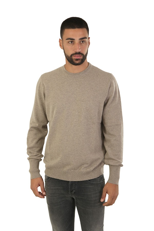 Maglia Drumohr Girocollo in Cashmere Tortora