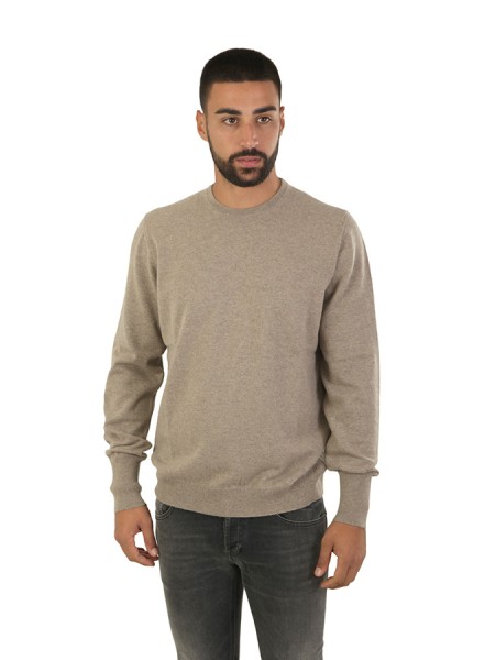 Maglia Drumohr Girocollo in Cashmere Tortora