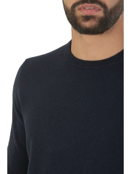 Maglia Drumohr Girocollo in Cashmere Blu