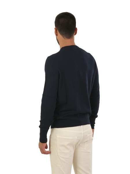 Maglia Drumohr Girocollo in Cashmere Blu