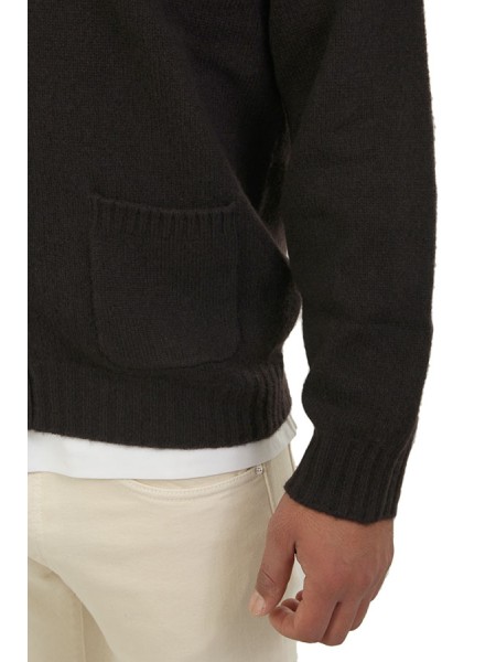 Maglia Drumohr cardigan tasca a toppa rasato 100%lambs wool